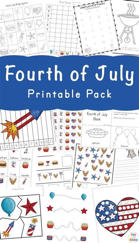 4th Of July Preschool Activities Learning Printables Business For
