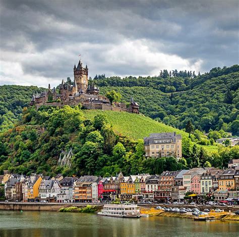 Cochem Castle On The Hill Above The Village Along The Mosel River