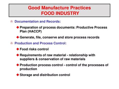 Ppt Good Manufacture Practices Food Industry Powerpoint Presentation