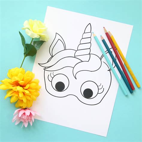 unicorn masks to print and color {free printable} - It's ... These unicorn coloring pictures can be colored.