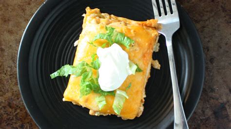 Scoring in at under 375 calories, this lightened up enchilada bake is a. Layered Chicken Enchilada Casserole - B Superb.