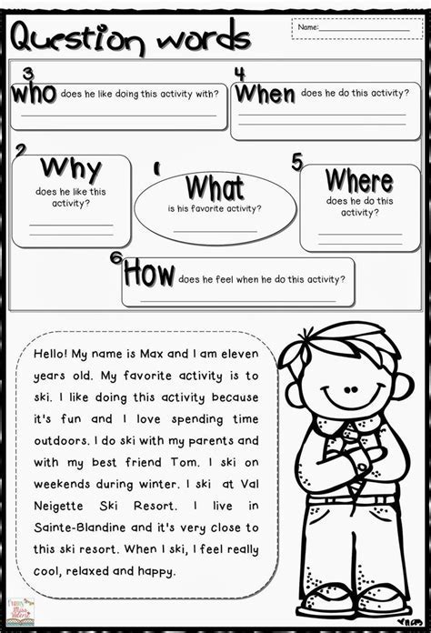 Reading Comprehension Wh Questions Worksheets