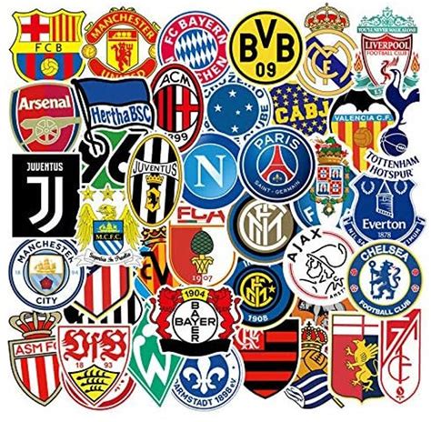 Soccer Logo Sticker Pack Of 50 Football Logo Team Decals For Etsy