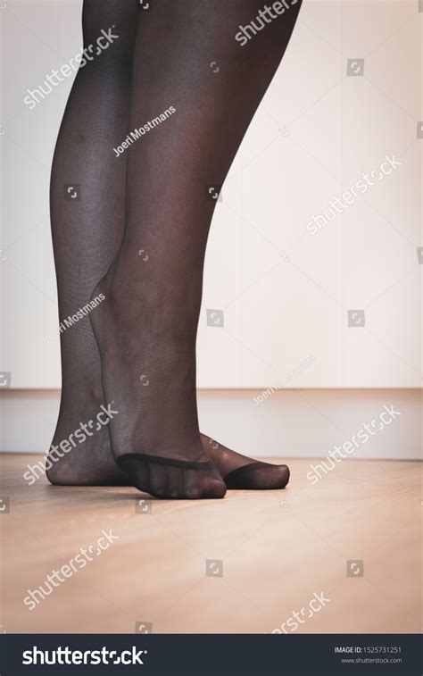 Elegant Portrait Feet Girl Black Pantyhose ภาพสต็อก 1525731251 Shutterstock