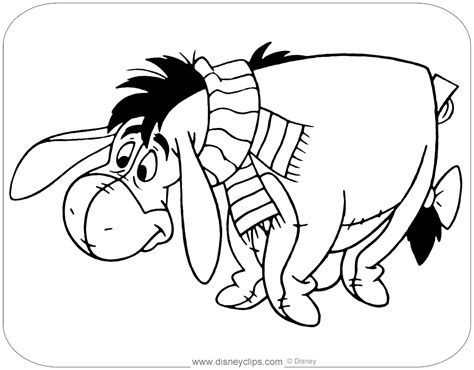 Eeyore Smiling Coloring Page