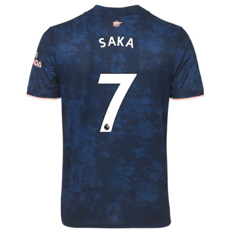 Saka 7 Arsenal Third Soccer Jerseys Mens 202021league Font