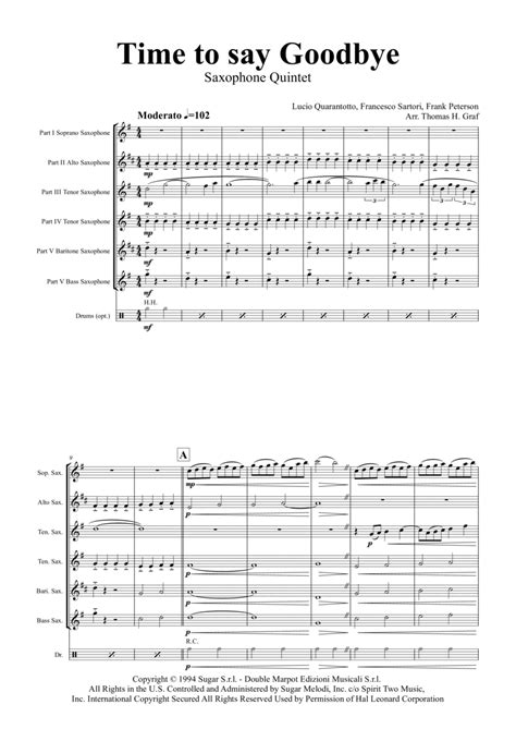 Time To Say Goodbye Arr Thomas H Graf Sheet Music Andrea Bocelli And Sarah Brightman