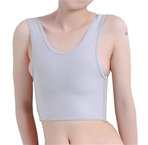 Breathable Super Flat Les Lesbian Tombabe Compression Rows Clasp Chest Binders Medium Grey