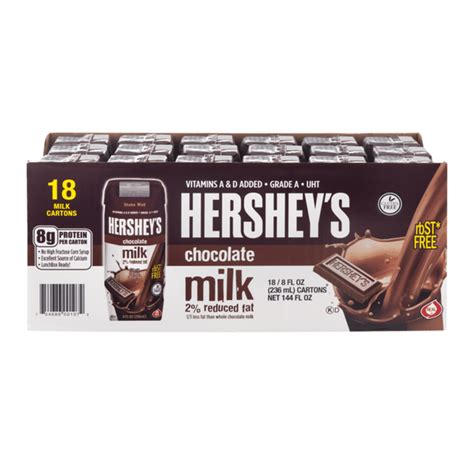 Hersheys Chocolate Milk 2 Reduced Fat 18 Ct 8 Fl Oz From Stop