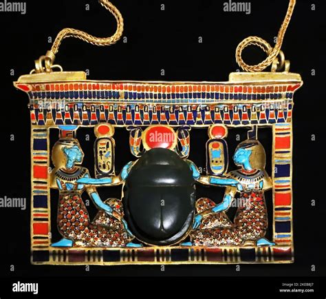 A Breastplate With Solar Scarab From The Tomb Of Tutankhamun Stock