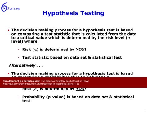 052introduction To Hypothesis Testing 36 Slide Powerpoint