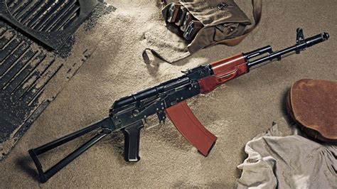 Wallpaper Ak Kalashnikov Ak Assault Rifle Russia Ussr Ammunition Sand Military