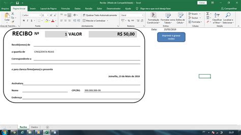 Modelo De Recibo Planilha Excel Para Emitir Recibos Baixe Gr Tis Hot