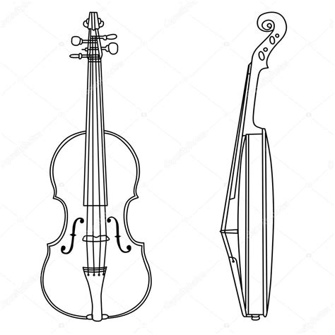 Violin Silhouette On White Background Vector Illustration ⬇ Vector