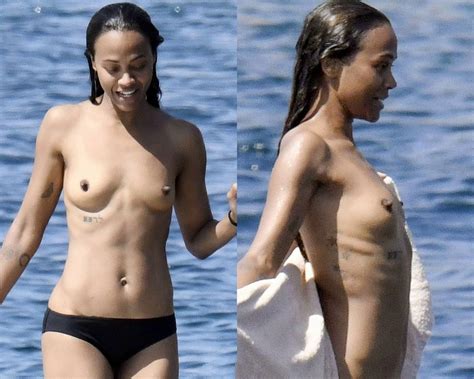 Marvels Guardians Of The Galaxy Actress Zoe Saldana Shows Her Nude Tits