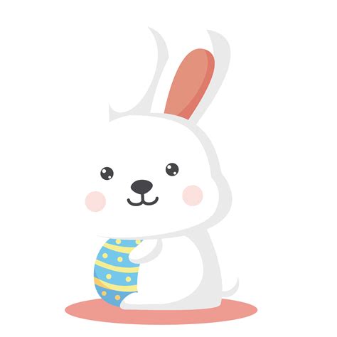 Easter Bunny Rabbit Cartoon Illustration Vector Cute White Rabbit Png