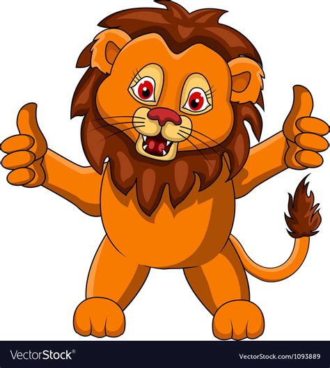 Funny Lion Cartoon Royalty Free Vector Image Vectorstock