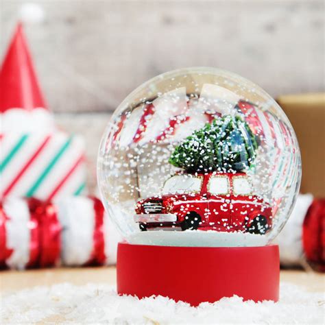 Christmas Vintage Car And Tree Snow Globe By Postbox Party