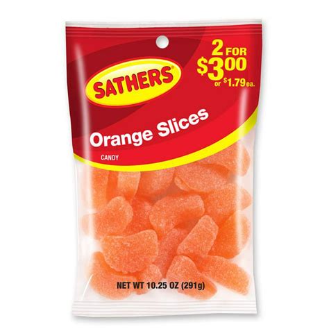 Sathers Orange Slices Gummy Candy 1025 Ozs