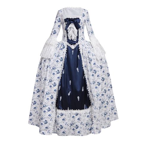 Buy Cosplaydiywomens Rococo Ball Gown Gothic Victorian Dress Costume Navy Blue Flower Online At
