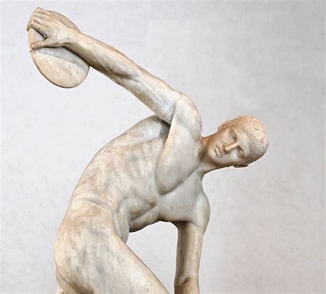 Marble Statue Of The Discus Thrower Roman Copy Of A Greek Original
