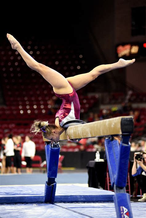 University Of Denver Gymnast Julia Ross Mounts The Beam Photo Taken On