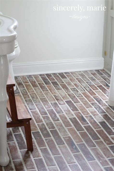 Because stone tiles can be thicker than other flooring surfaces, you may need to install a transition. DIY Faux Brick Flooring | Brick flooring, Faux brick ...