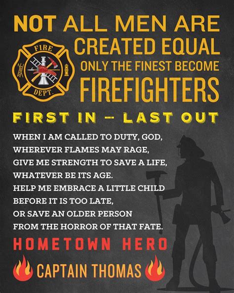 Personalized Fireman T Firefighter Sign Decor Firefighter Wall Art