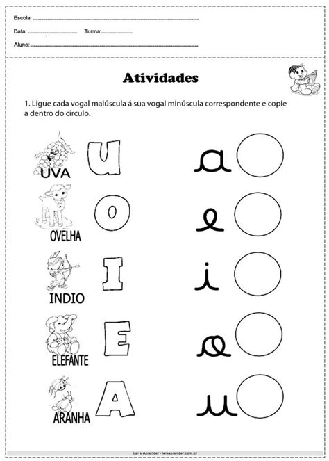 Atividades De Alfabetização Vogais Para Imprimir Atividades De