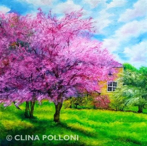 Cherry Blossom Tree Painting Simple Step By Step Acrylic Painting