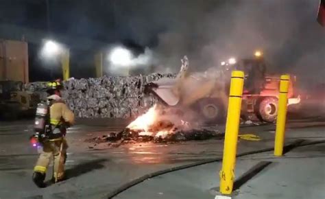 Bundles Of Plastic And Cardboard Go Up In Flames At Miramar Recycling