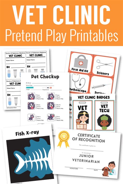 Vet Clinic Pretend Play Printables Homeschool Share Dramatic Play Preschool Dramatic Play