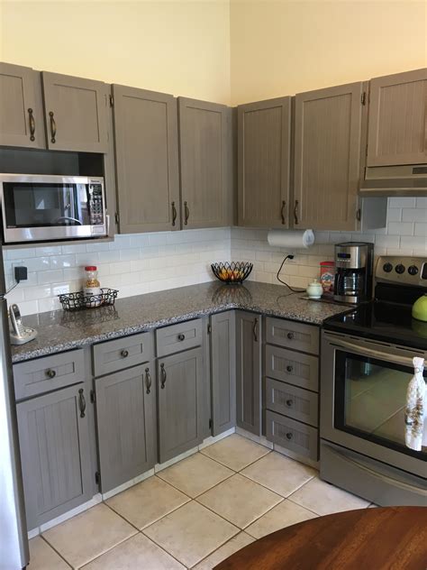 Beginners guide to painting kitchen cabinets with beyond paint. After - Painted Grey Kitchen Cabinets with Benjamin Moore ...
