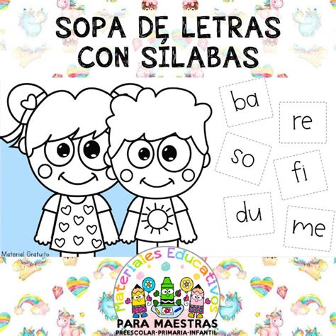 Sopa De Letras Con Sílabas Materiales Educativos Para Maestras