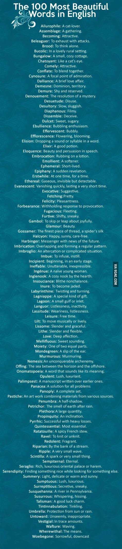 The 100 Most Beautiful Words In English 9gag