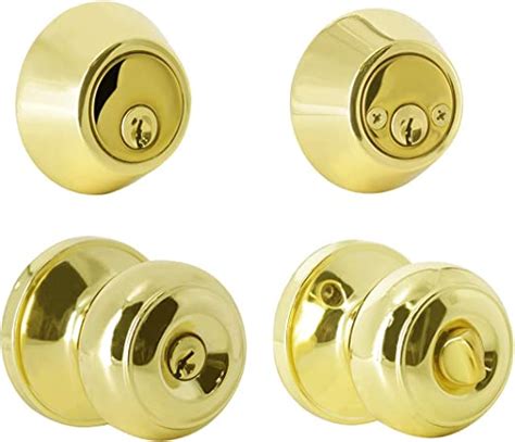 5 Sets Keyed Alike Entry Knob With Double Cylinder Deadbolts Entrance