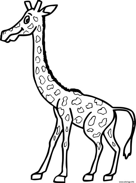 Coloriage Une Grande Girafe Dessin Girafe à Imprimer