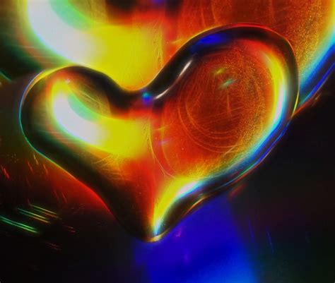 Hd Wallpaper Heart Shaped Multicolored Liquid Water Spectrum