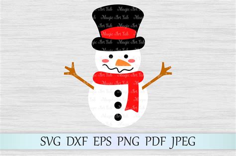 Cute Snowman Svg Christmas Cut File Snowman Clipart By Magicartlab Thehungryjpeg
