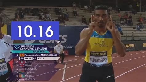 Yupun Abeykoon 4th 100m 1016sec 10062021 2021 Diamond League Rome