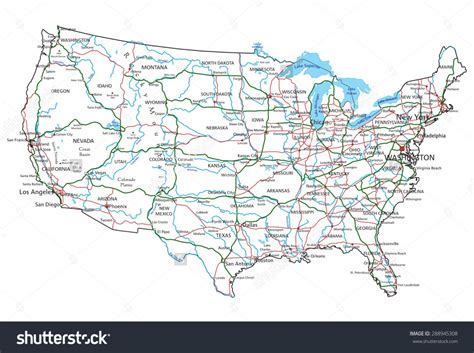 Map Of The United States With Major Cities And Highways United States