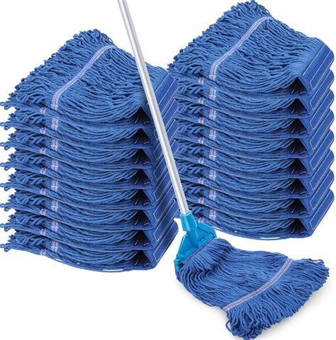 16 Pack Commercial Mop Head Replacements Looped End Wet Mop Head Heavy