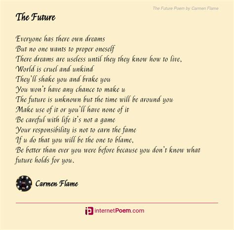 The Future Poem By Carmen Flame
