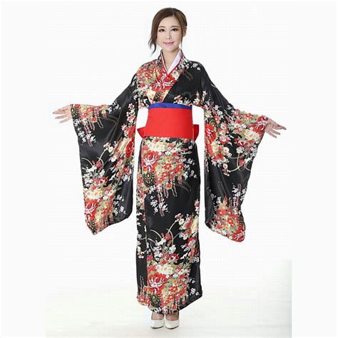 Ladies Japanese Geisha Fancy Dress Costume Kimono Type Oriental Outfit Japan Fg Womens Fancy