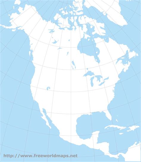 Free Blank Physical Map Of North America
