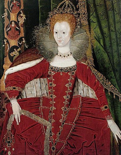 This portrait seems a simple likeness of a young queen. 1596 Queen Elizabeth I (1533-1603) and the Cardinal and ...