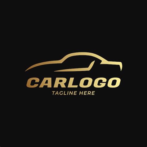 Premium Vector Gold Car Logo Template With Black Background Car Logo