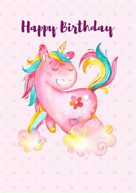 Birthday Happy Birthday And Unicorn Image With Images Happy