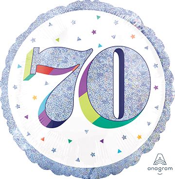 70th Here's to Your Birthday 45cm Foil Balloon png image