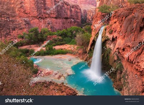 Havasu Falls Waterfalls Grand Canyon Arizona Stock Photo 580033903